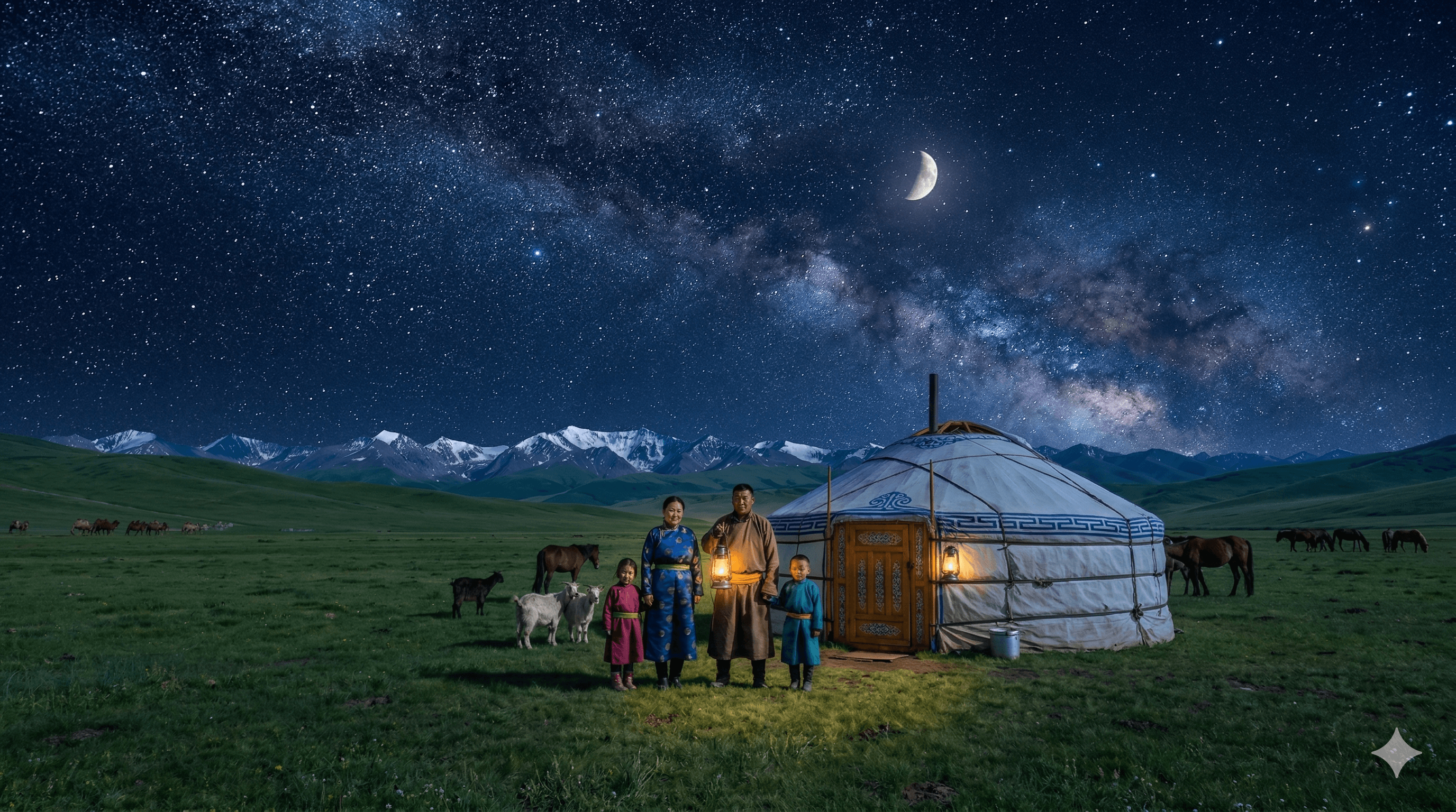 Mongolia Night Landscape